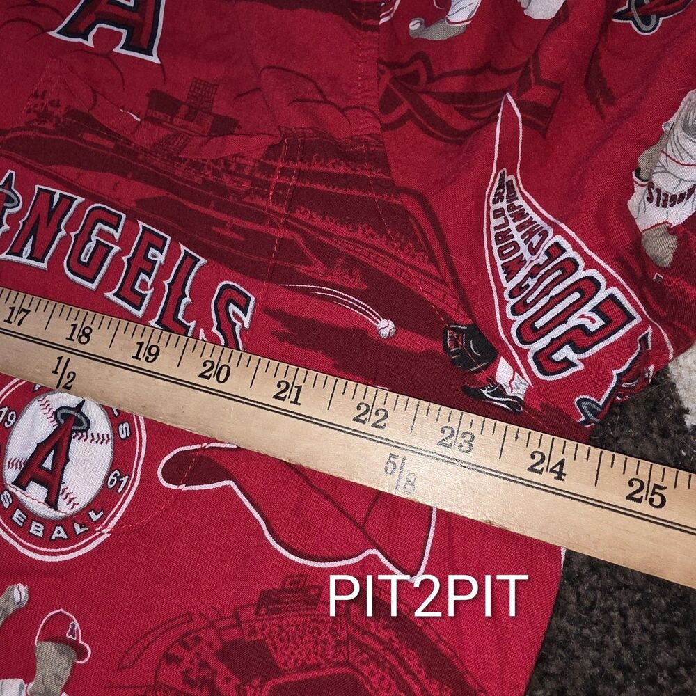 REYN SPOONER XXL Los Angeles Anaheim Angels Logo Baseball Shirt 2002 Rayon MLB - Picture 6 of 9